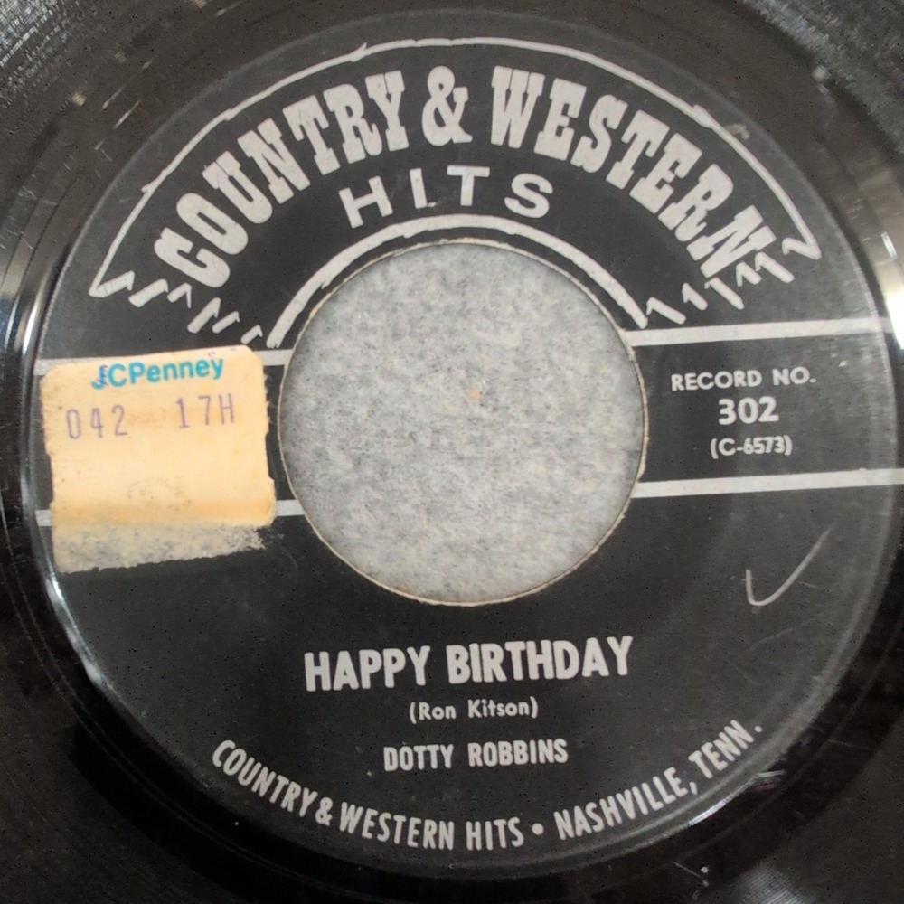 Dotty Robbins My World Is A Blue World Happy Birthday 45 RPM Vinyl Record 302 - Picture 2 of 4